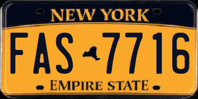 NY license plate FAS7716