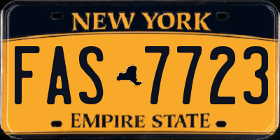 NY license plate FAS7723
