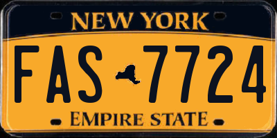 NY license plate FAS7724