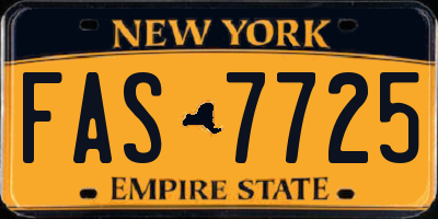 NY license plate FAS7725