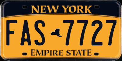NY license plate FAS7727