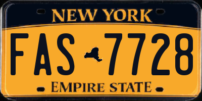 NY license plate FAS7728