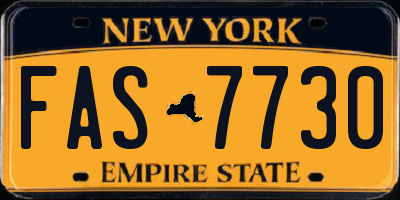 NY license plate FAS7730