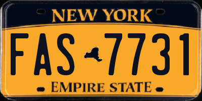 NY license plate FAS7731