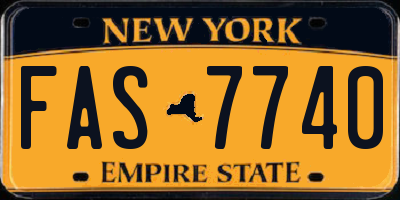 NY license plate FAS7740