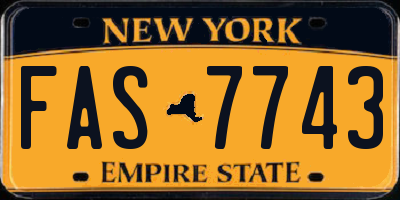 NY license plate FAS7743