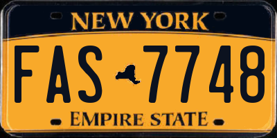 NY license plate FAS7748