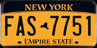 NY license plate FAS7751