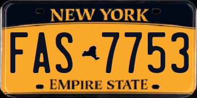 NY license plate FAS7753