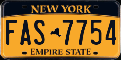 NY license plate FAS7754
