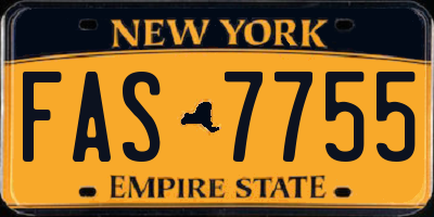 NY license plate FAS7755