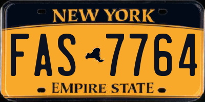 NY license plate FAS7764