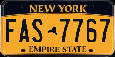 NY license plate FAS7767