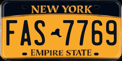 NY license plate FAS7769