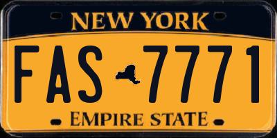 NY license plate FAS7771