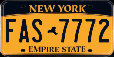 NY license plate FAS7772
