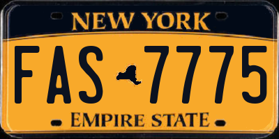 NY license plate FAS7775