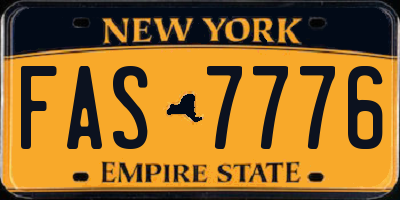 NY license plate FAS7776