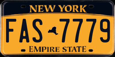 NY license plate FAS7779