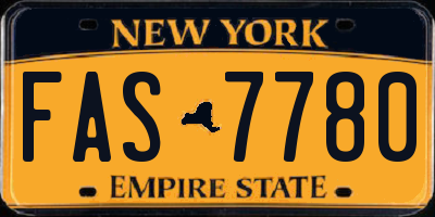 NY license plate FAS7780