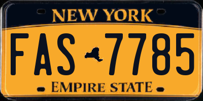 NY license plate FAS7785