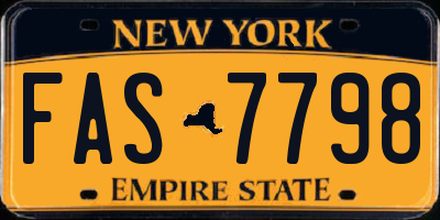 NY license plate FAS7798