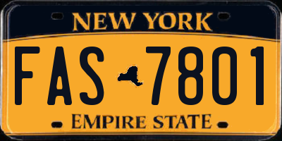 NY license plate FAS7801