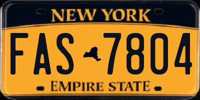 NY license plate FAS7804