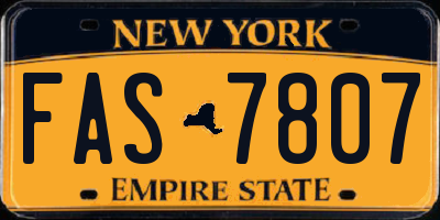 NY license plate FAS7807