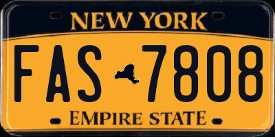 NY license plate FAS7808