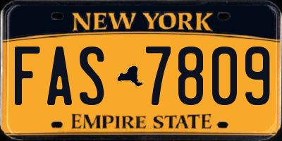 NY license plate FAS7809