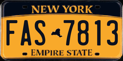NY license plate FAS7813