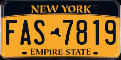 NY license plate FAS7819