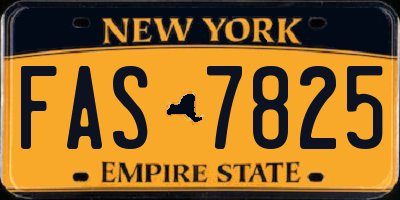 NY license plate FAS7825