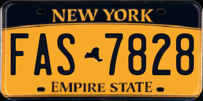 NY license plate FAS7828