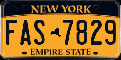 NY license plate FAS7829