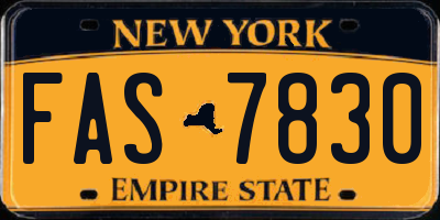 NY license plate FAS7830