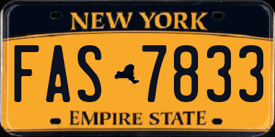 NY license plate FAS7833