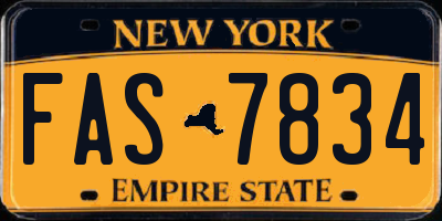 NY license plate FAS7834