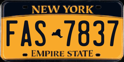 NY license plate FAS7837