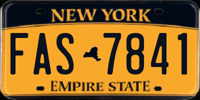 NY license plate FAS7841