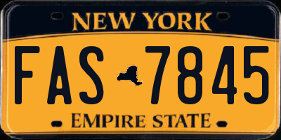 NY license plate FAS7845