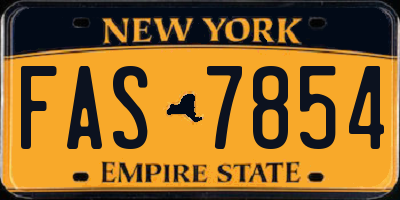 NY license plate FAS7854