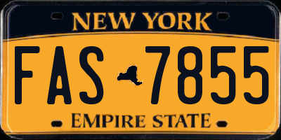 NY license plate FAS7855