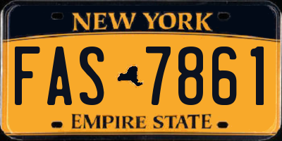 NY license plate FAS7861