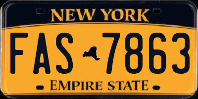 NY license plate FAS7863