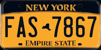 NY license plate FAS7867