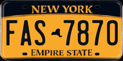 NY license plate FAS7870