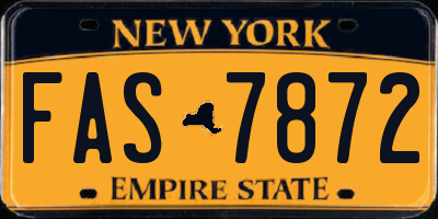 NY license plate FAS7872