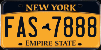 NY license plate FAS7888